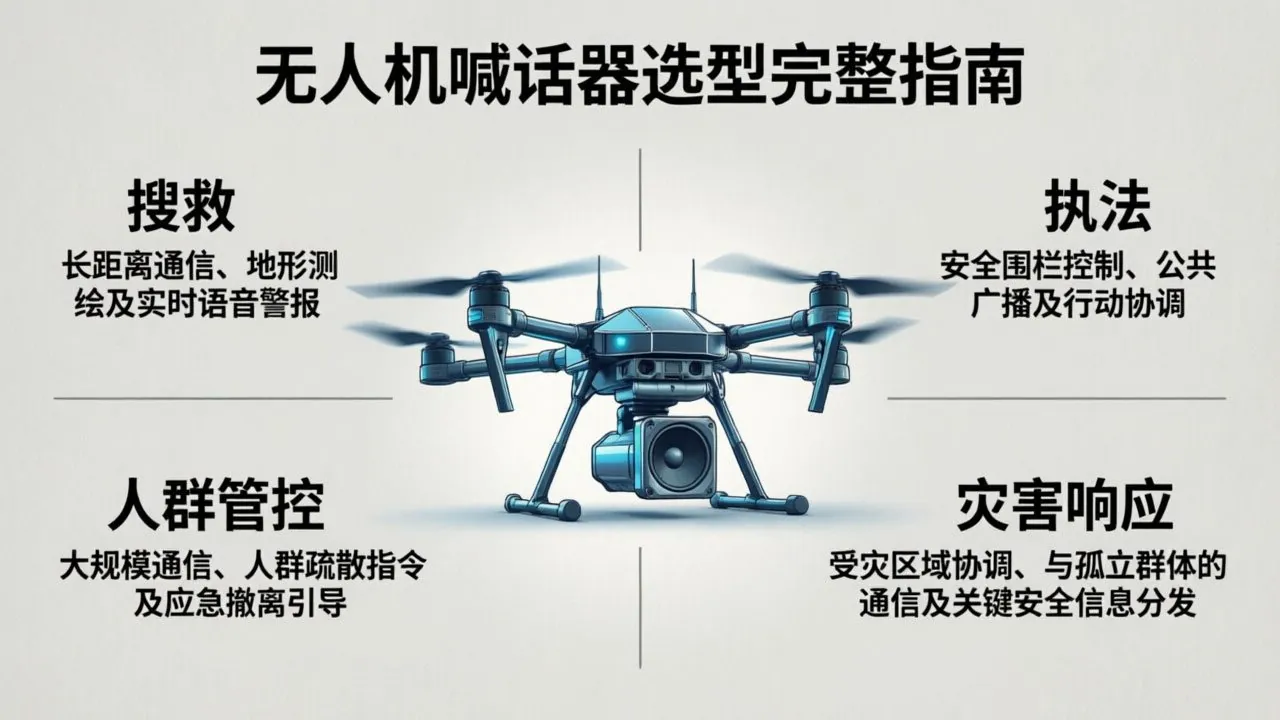 无人机喊话器选型指南:从100米到1000米覆盖距离