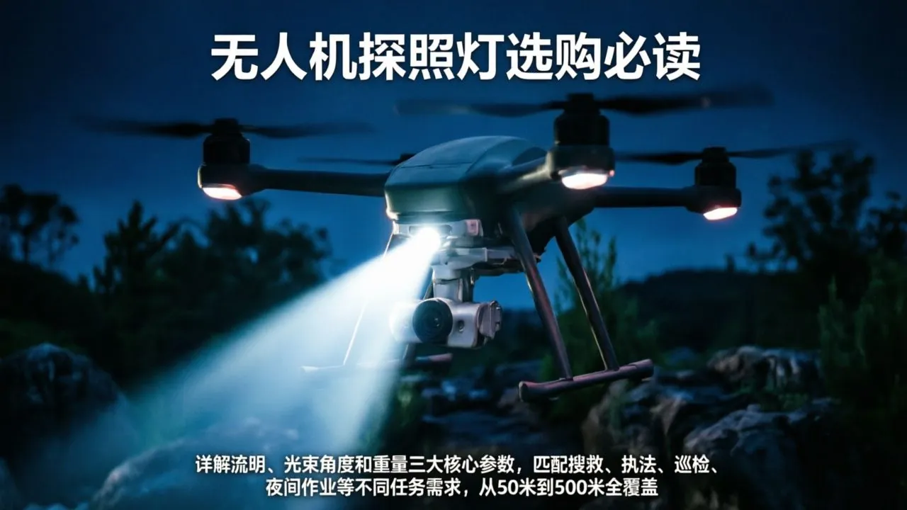 无人机探照灯参数详解：流明、照射角、重量怎么选