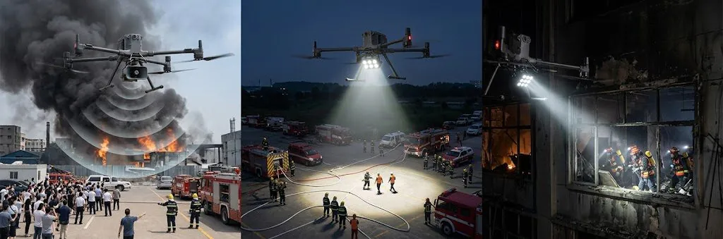 Emergency firefighting UAV solution