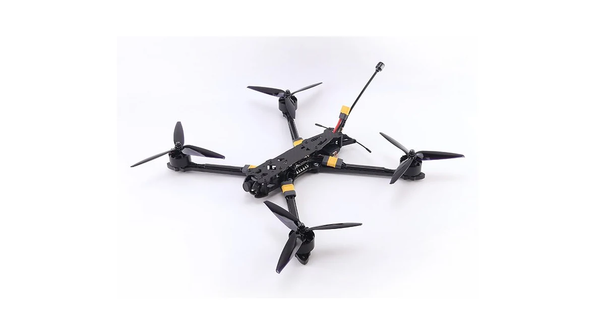 7-inch industrial FPV drone, carbon fiber frame with ELRS 915 MHz receiver antenna